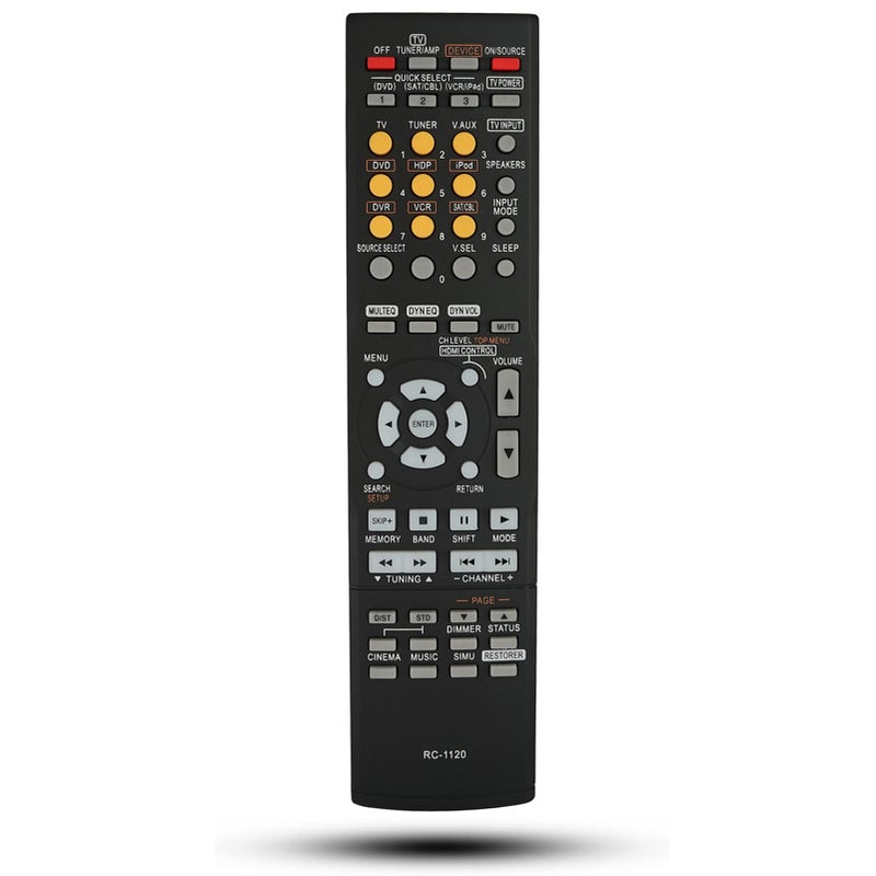 Kassionel جهاز تحكم عن بعد مستبدل RC-1120 RC1120 مناسب لجهاز استقبال Denon AV AVR-590 AVR-591 AVR390 DHT590BA AVR-1610 AVR-391 - Image 1